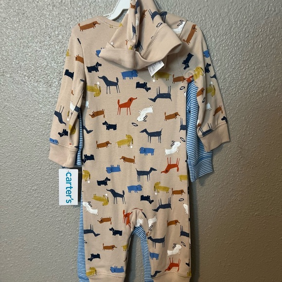 Carter's Beige Animal Print Kids Footie - Picture 1 of 2